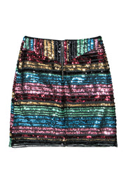 Current Boutique-Moulinette Soeurs - Multicolored Striped Sequin Sheer Skirt Sz 6