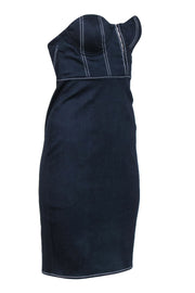 Current Boutique-NBD - Navy Bustier Style Strapless Dress w/ Contrast Stitching Sz S