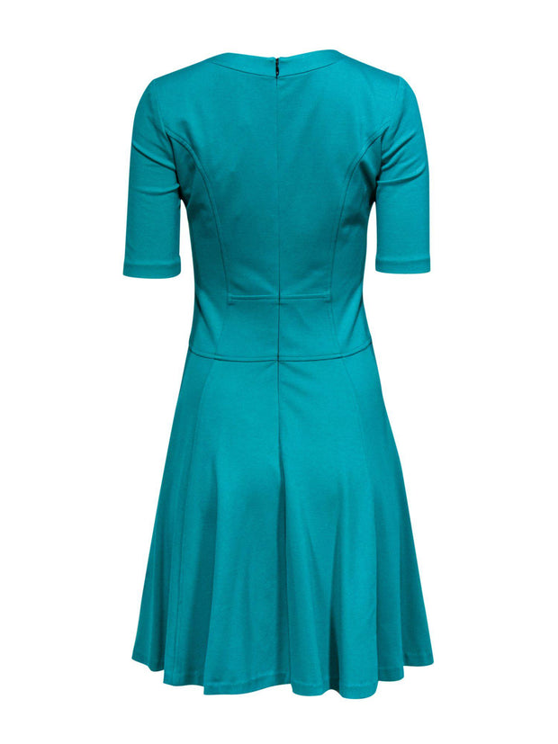 Current Boutique-Nanette Lepore - Aqua Green A-Line Dress w/ Piping Sz 2