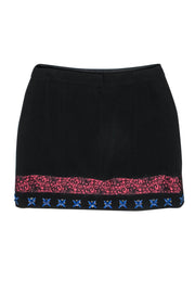 Current Boutique-Nanette Lepore - Black Miniskirt w/ Multicolored Lace Design & Beading Sz 0