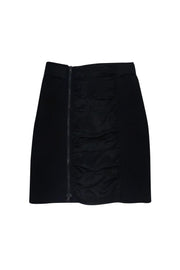 Current Boutique-Nanette Lepore - Black Satin Ruched Skirt Sz 4