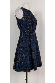 Current Boutique-Nanette Lepore - Blue & Black Printed Dress Sz 2