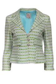 Current Boutique-Nanette Lepore - Blue & Green Textured Blazer Sz 4