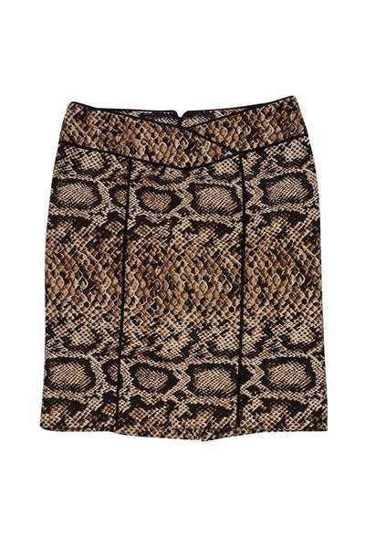 Current Boutique-Nanette Lepore - Brown Animal Print Pencil Skirt Sz 6