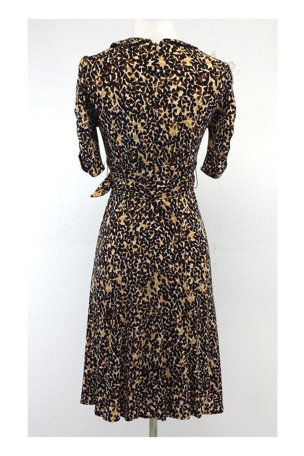 Current Boutique-Nanette Lepore - Brown & Tan Print Short Sleeve Dress Sz 6
