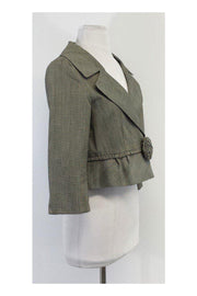 Current Boutique-Nanette Lepore - Cream & Black Plaid Jacket Sz 8