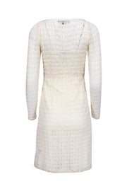 Current Boutique-Nanette Lepore - Cream Long-Sleeve Netted Lace Dress w/ Slip Sz 0