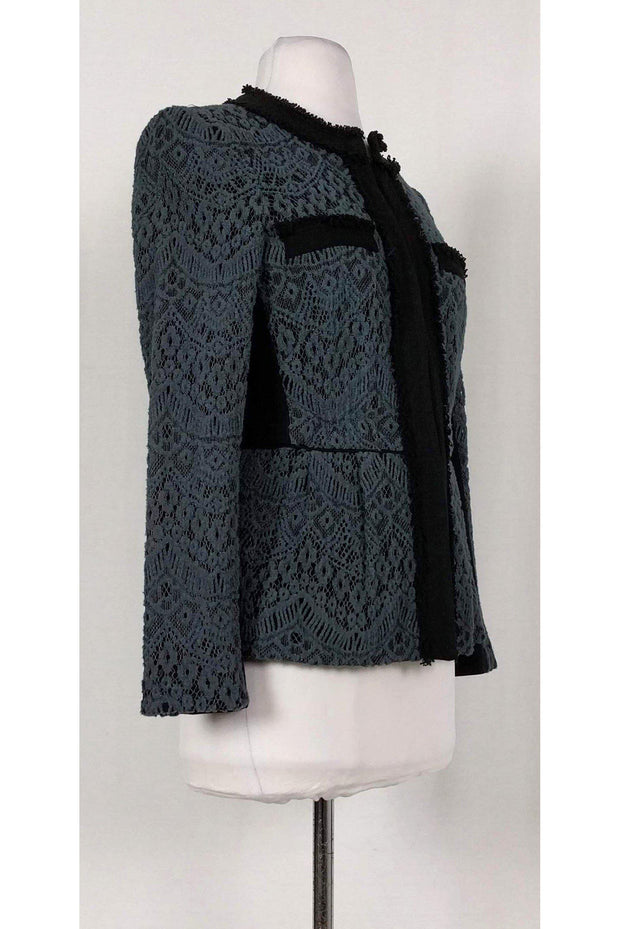 Current Boutique-Nanette Lepore - Grey & Black Lace Jacket Sz 6