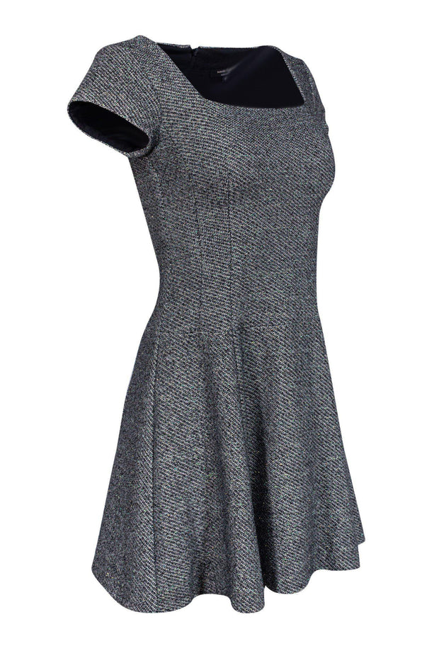 Current Boutique-Nanette Lepore - Grey Drop Waist Dress w/ Green Shimmer Sz 0