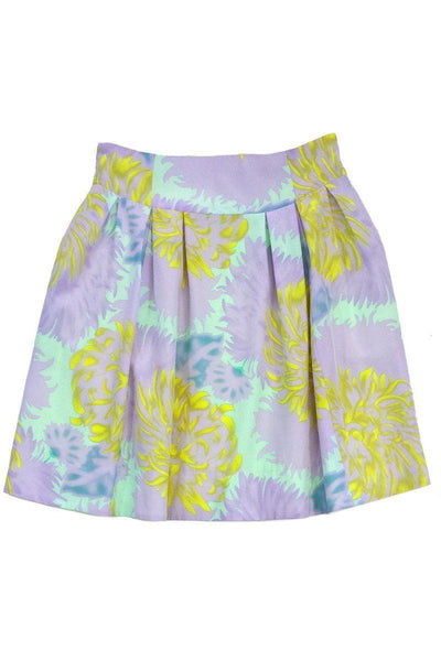 Current Boutique-Nanette Lepore - Lilac, Mint & Yellow Print Flare Skirt Sz 8