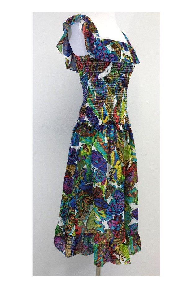 Current Boutique-Nanette Lepore - Multicolor Butterfly Print Dress Sz S