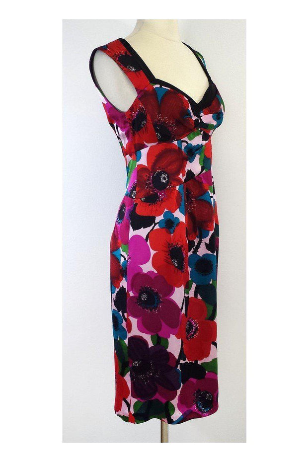Current Boutique-Nanette Lepore - Multicolor Floral Print Silk Dress Sz 2