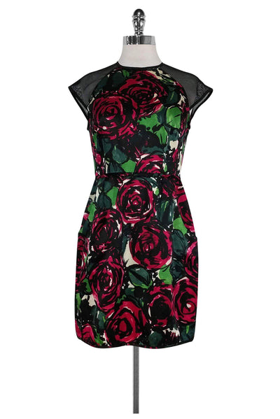 Current Boutique-Nanette Lepore - Multicolor Mesh Shoulder Dress Sz 4