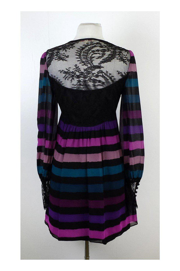 Current Boutique-Nanette Lepore - Multicolor Striped Silk Dress Sz 4