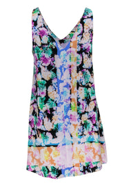 Current Boutique-Nanette Lepore - Multicolored Abstract Floral Print Sleeveless Silk Shift Dress Sz M