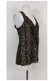 Current Boutique-Nanette Lepore - Olive Green Sequin Tank Sz 6