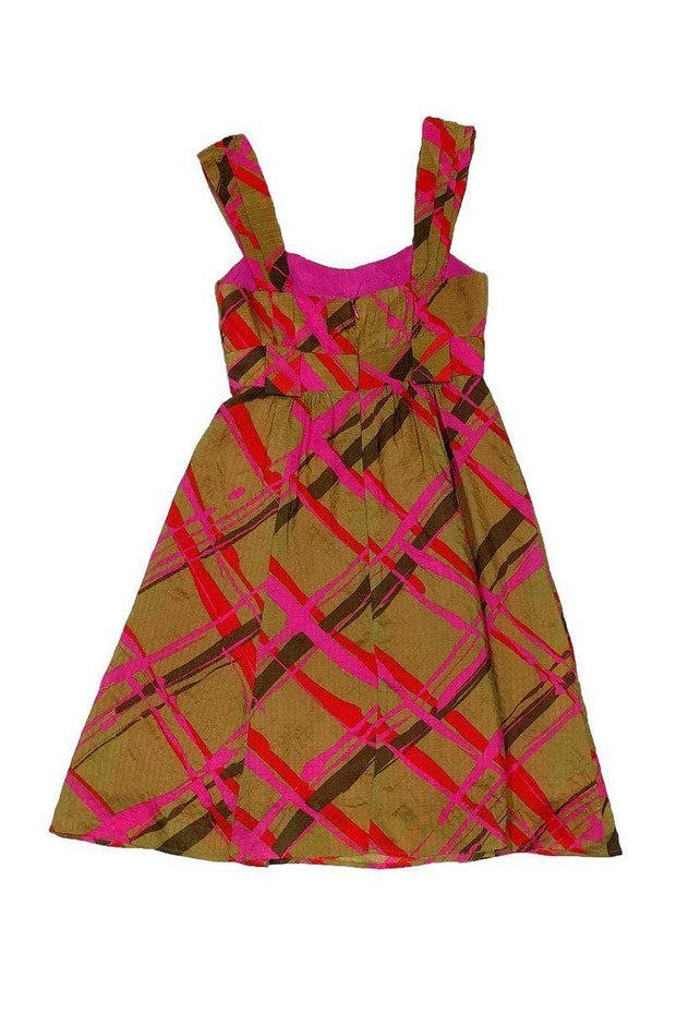 Current Boutique-Nanette Lepore - Pink & Brown Print Dress Sz 0