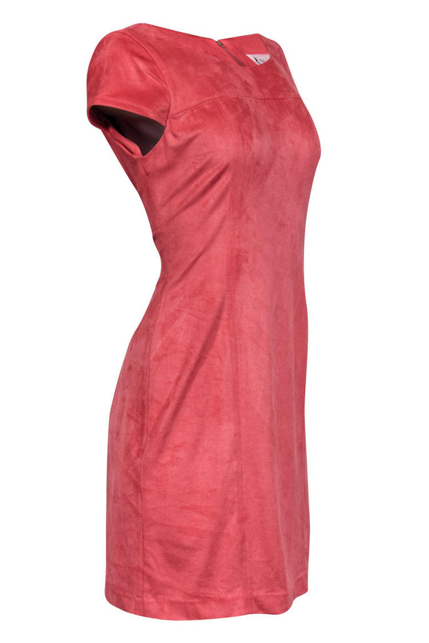 Current Boutique-Nanette Lepore - Pink Faux Suede Shift Dress Sz 6