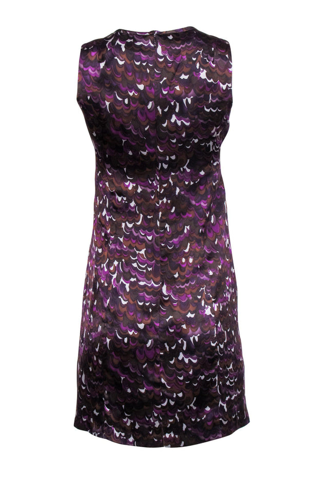 Current Boutique-Nanette Lepore - Purple Printed Silk Dress w/ Keyhole Neckline Sz 2