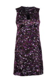 Current Boutique-Nanette Lepore - Purple Printed Silk Dress w/ Keyhole Neckline Sz 2