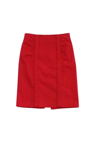 Current Boutique-Nanette Lepore - Red Cotton Pencil Skirt Sz 10