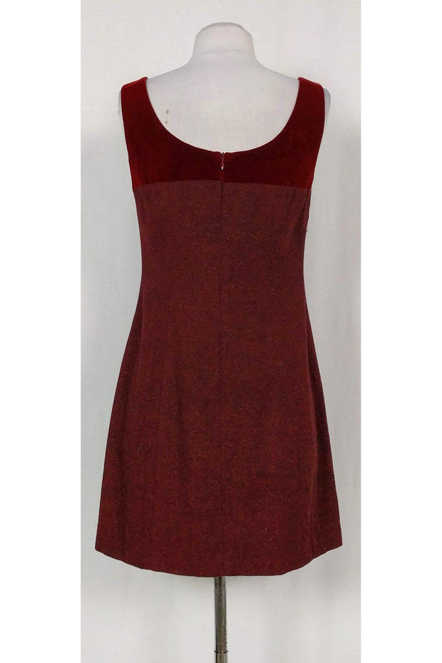 Current Boutique-Nanette Lepore - Red Velvet Trimmed Dress Sz 6