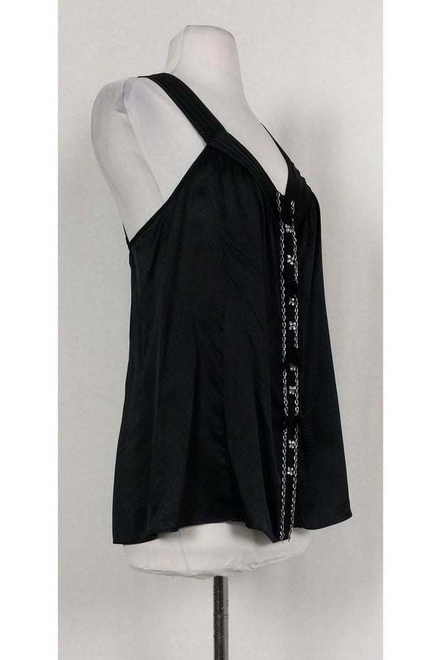 Current Boutique-Nanette Lepore - Satin & Lace Beaded Tank Sz 6