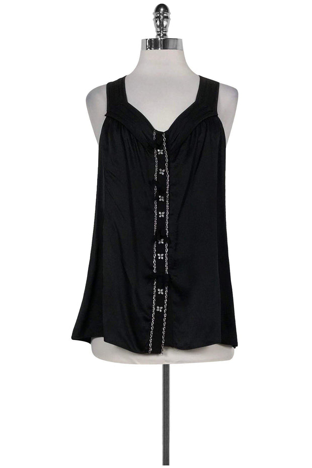 Current Boutique-Nanette Lepore - Satin & Lace Beaded Tank Sz 6