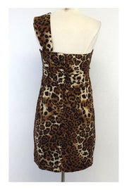 Current Boutique-Nanette Lepore - Silk One Shoulder Leopard Print Dress Sz 6