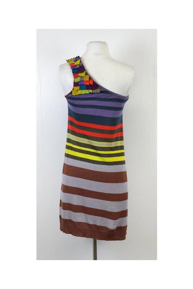 Current Boutique-Nanette Lepore - Striped One Shoulder Dress Sz S