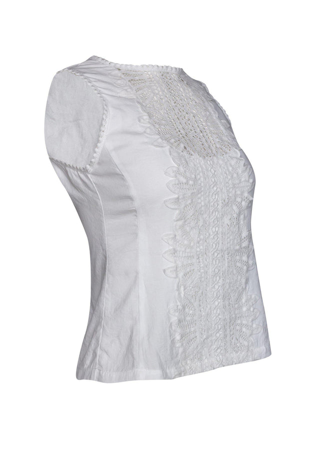 Current Boutique-Nanette Lepore - White Eyelet Tank Top Sz 0