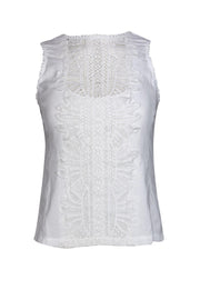 Current Boutique-Nanette Lepore - White Eyelet Tank Top Sz 0