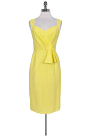 Current Boutique-Nanette Lepore - Yellow Textured Fitted Dress Sz 2