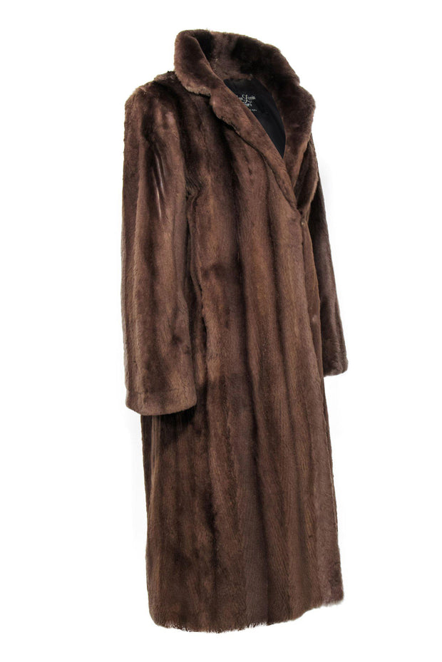 Current Boutique-Nathan Levin Furs - Brown Fur Clasped Longline Coat Sz M