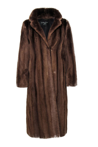 Current Boutique-Nathan Levin Furs - Brown Fur Clasped Longline Coat Sz M