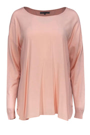 Current Boutique-Neiman Marcus - Baby Pink Cashmere & Silk Boat Neck Top Sz XL