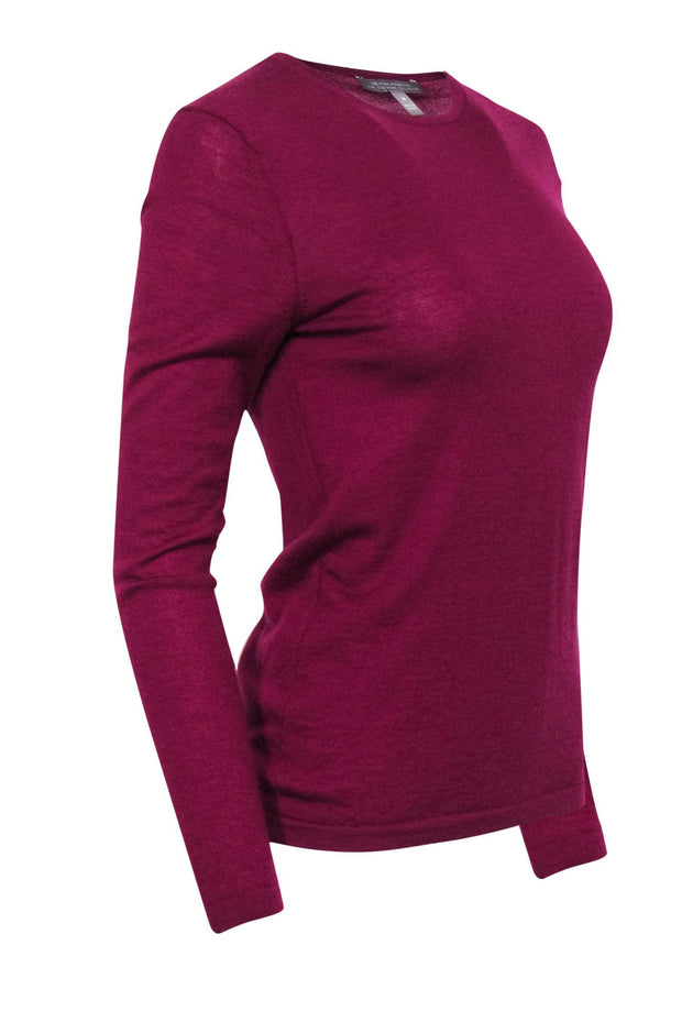 Current Boutique-Neiman Marcus - Dark Fuchsia Crewneck Cashmere Sweater Sz M