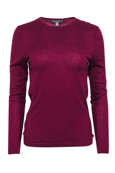 Current Boutique-Neiman Marcus - Dark Fuchsia Crewneck Cashmere Sweater Sz M