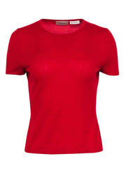 Current Boutique-Neiman Marcus - Red Short Sleeve Cashmere Sweater Sz M