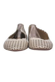 Current Boutique-Neiman Marcus - Taupe Pinhole Laser Cut Leather Ballet Flats Sz 8