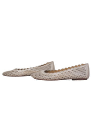 Current Boutique-Neiman Marcus - Taupe Pinhole Laser Cut Leather Ballet Flats Sz 8