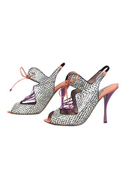 Current Boutique-Nicholas Kirkwood - Polka Dot, Orange & Purple Lace-Up Heels Sz 6.5