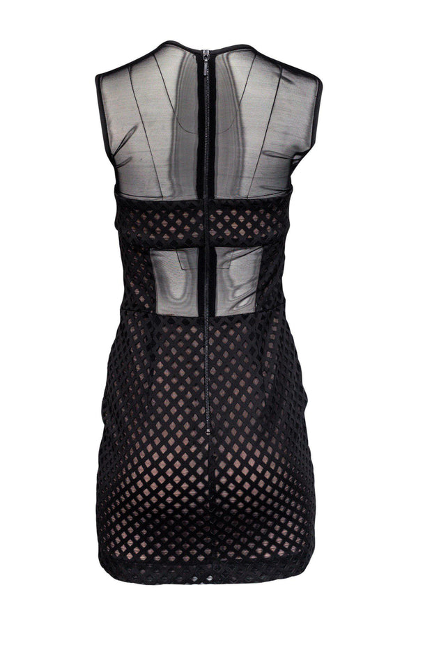 Current Boutique-Nicole Miller Artelier - Black Perforated Bodycon Dress Sz 4