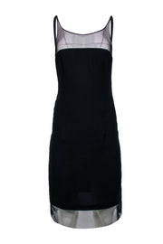 Current Boutique-Nicole Miller - Black Sleeveless Mesh Neckline Dress Sz 6