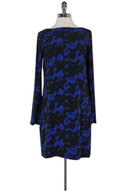 Current Boutique-Nicole Miller - Blue & Black Printed Dress Sz S