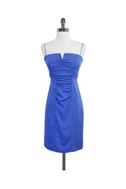 Current Boutique-Nicole Miller - Blue Silk Blend Spaghetti Strap Dress Sz 6