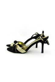 Current Boutique-Nicole Miller - Gold & Black Sandals Sz 7.5