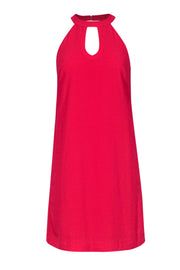 Current Boutique-Nicole Miller - Hot Pink Crepe Shift Dress w/ Keyhole Sz 0