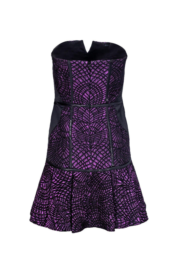 Current Boutique-Nicole Miller - Purple Geometric Brocade Bodycon Sz 4