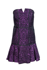 Current Boutique-Nicole Miller - Purple Geometric Brocade Bodycon Sz 4